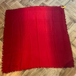 Tory Burch Dip-Dye Logo Jacquard Scarf Sangria